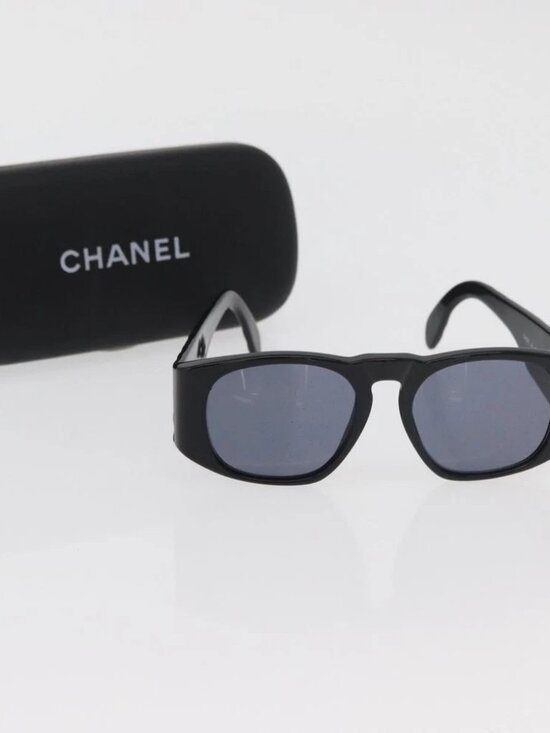 CHANEL Sunglasses plastic Black CC Auth ka3896A main image 8